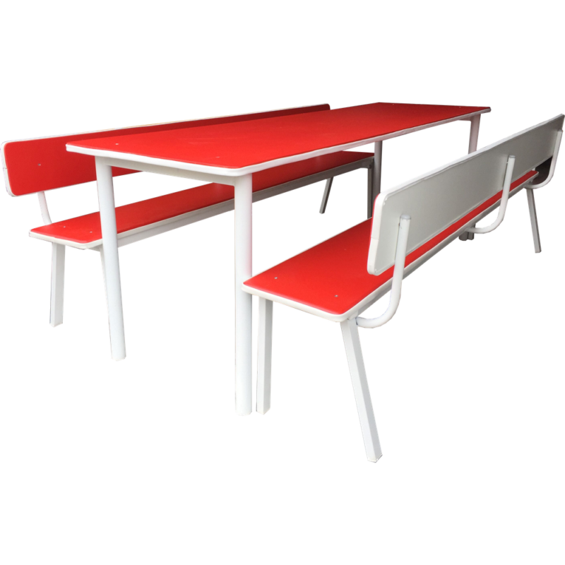 CONJUNTO MESA REFEITÓRIO COM ENCOSTO
